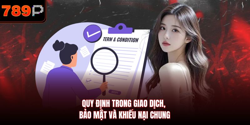 Quy định trong giao dịch, bảo mật và khiếu nại chung